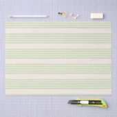 Bleek groen en beige vijf strepenpatroon tissuepapier (Craft)