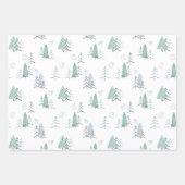 Bleek groen en goudScandinavisch kerstpatroon Inpakpapier Vel (Voorkant 3)