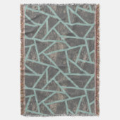 Bleek groen en grijs mozaïekpatroon deken (Voorkant Verticaal)