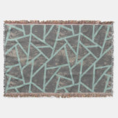 Bleek groen en grijs mozaïekpatroon deken (Voorkant)