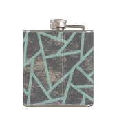 Bleek groen en grijs mozaïekpatroon heupfles (Achterkant)