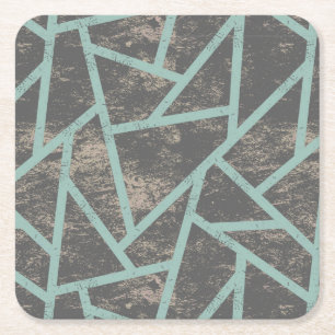 Bleek groen en grijs mozaïekpatroon kartonnen onderzetters