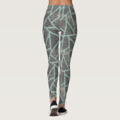 Bleek groen en grijs mozaïekpatroon leggings (Achterkant)