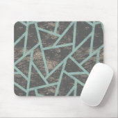 Bleek groen en grijs mozaïekpatroon muismat (Met muis)
