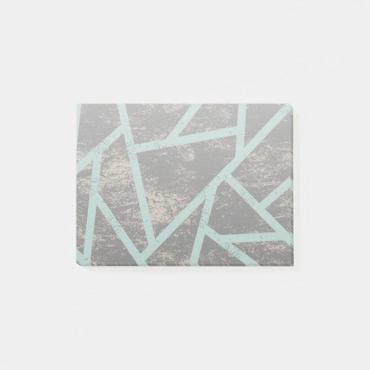 Bleek groen en grijs mozaïekpatroon post-it® notes (Voorkant)