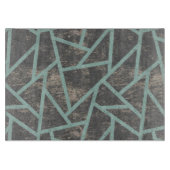 Bleek groen en grijs mozaïekpatroon snijplank (Voorkant)