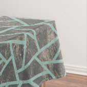 Bleek groen en grijs mozaïekpatroon tafelkleed (Voorbeeld)
