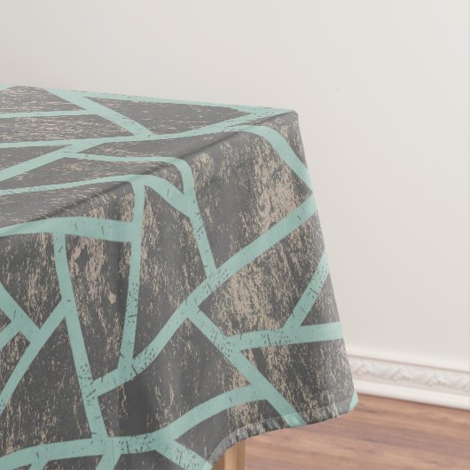 Bleek groen en grijs mozaïekpatroon tafelkleed (Voorbeeld)