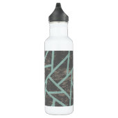 Bleek groen en grijs mozaïekpatroon waterfles  (Rechts)