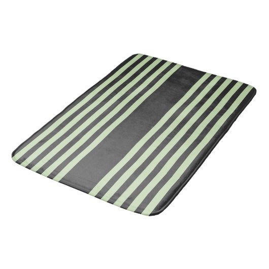 Bleek groen en houtskool vijf strepen patroon badmat (Gekanteld)