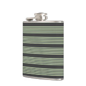 Bleek groen en houtskool vijf strepen patroon heupfles (Links)