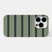 Bleek groen en houtskool vijf strepen patroon iPhone hoesje (Achterkant horizontaal)