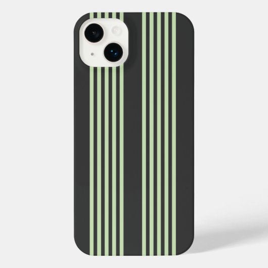 Bleek groen en houtskool vijf strepen patroon iPhone hoesje (Achterkant)