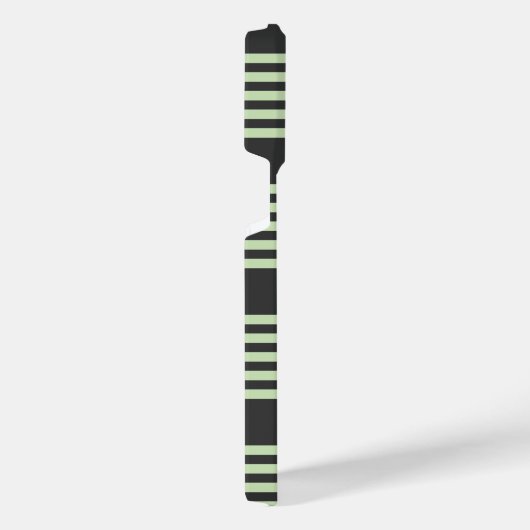 Bleek groen en houtskool vijf strepen patroon iPhone hoesje (Rechterkant)