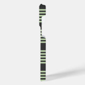 Bleek groen en houtskool vijf strepen patroon iPhone hoesje (Linkerkant)