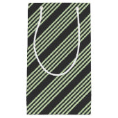 Bleek groen en houtskool vijf strepen patroon klein cadeauzakje (Voorkant)