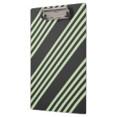 Bleek groen en houtskool vijf strepen patroon klembord (Links)