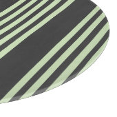Bleek groen en houtskool vijf strepen patroon snijplank (Hoek)