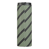Bleek groen en houtskool vijf strepen patroon thermosbeker (Achterkant)