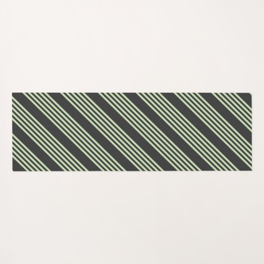 Bleek groen en houtskool vijf strepen patroon yogamat (Achterkant (horizontaal))