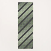 Bleek groen en houtskool vijf strepen patroon yogamat (Voorkant)