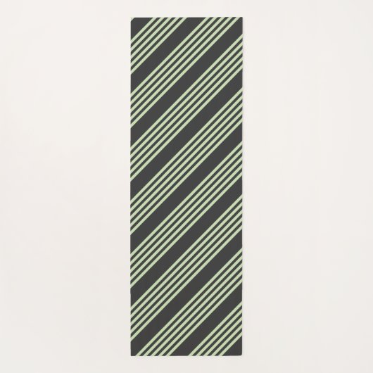 Bleek groen en houtskool vijf strepen patroon yogamat (Achterkant)