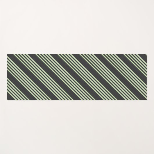 Bleek groen en houtskool vijf strepen patroon yogamat (Voorkant (horizontaal))