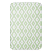 Bleek groen en wit diamantpatroon badmat (Voorkant Verticaal)