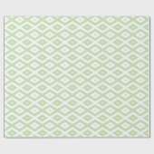 Bleek groen en wit diamantpatroon cadeaupapier (Vlak)