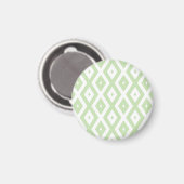 Bleek groen en wit diamantpatroon magneet (Voorkant / Achterkant)