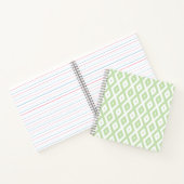 Bleek groen en wit diamantpatroon notitieboek (Binnen)