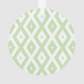 Bleek groen en wit diamantpatroon ornament (achterkant)