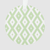 Bleek groen en wit diamantpatroon ornament (voorkant)