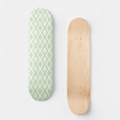 Bleek groen en wit diamantpatroon persoonlijk skateboard (Voorkant)