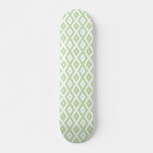 Bleek groen en wit diamantpatroon persoonlijk skateboard