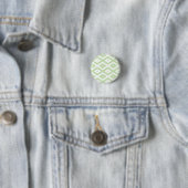 Bleek groen en wit diamantpatroon ronde button 3,2 cm (In situ)