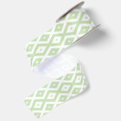Bleek groen en wit diamantpatroon satijnen lint (Achterkant)