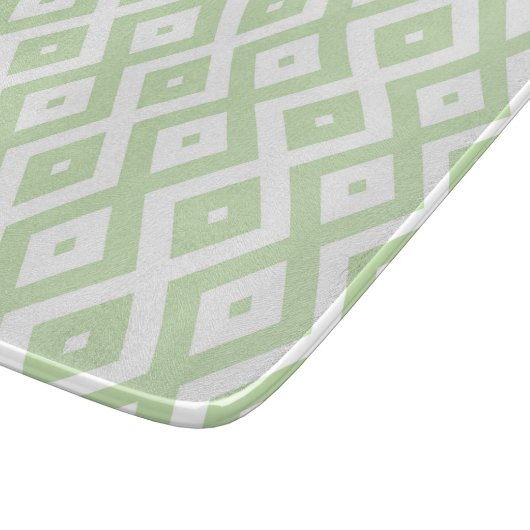 Bleek groen en wit diamantpatroon snijplank (Hoek)