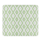 Bleek groen en wit diamantpatroon snijplank (Voorkant)