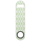 Bleek groen en wit diamantpatroon speed flessenopener (Achterkant)