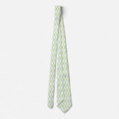 Bleek groen en wit diamantpatroon stropdas (Achterkant)