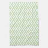 Bleek groen en wit diamantpatroon theedoek (Verticaal)