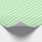 Bleek Groen en Wit Gingham Cadeaupapier (Hoek)