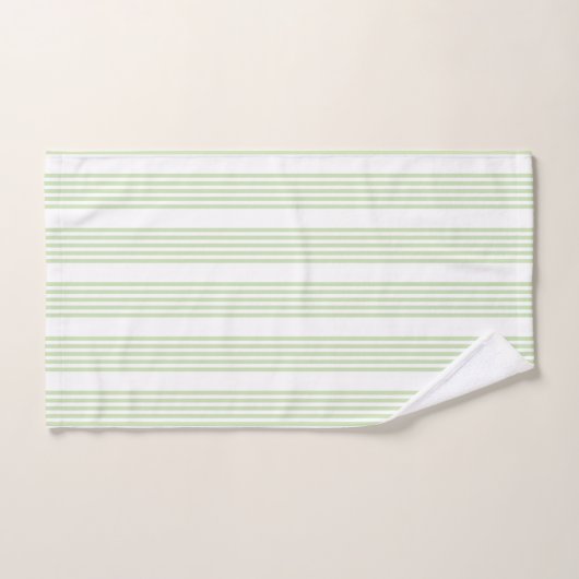 Bleek groen en wit vijf strepen patroon bad handdoek (Handdoek)
