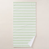 Bleek groen en wit vijf strepen patroon badhanddoek (Badhanddoek)