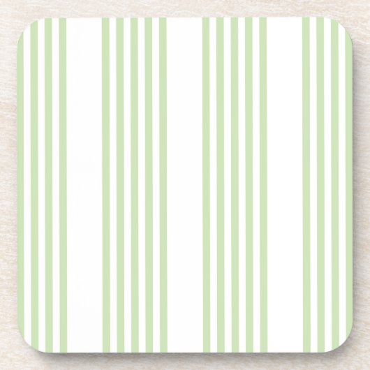 Bleek groen en wit vijf strepen patroon bier onderzetter (Voorkant)
