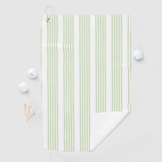 Bleek groen en wit vijf strepen patroon golfhanddoek (Insitu)