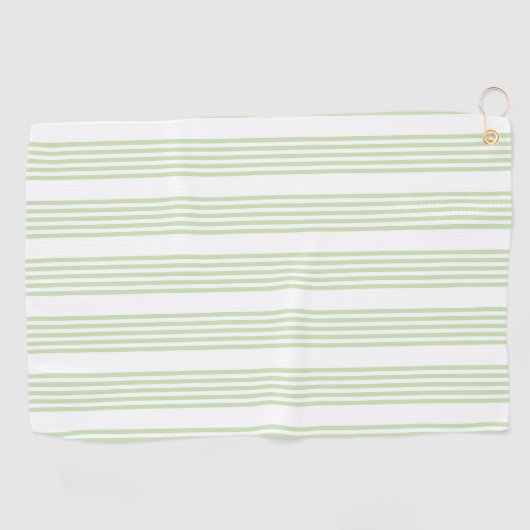 Bleek groen en wit vijf strepen patroon golfhanddoek (Horizontaal)