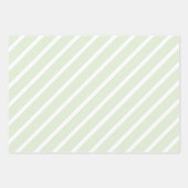 Bleek groen en wit vijf strepen patroon inpakpapier vel (Voorkant 2)
