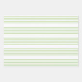 Bleek groen en wit vijf strepen patroon inpakpapier vel (Voorkant)